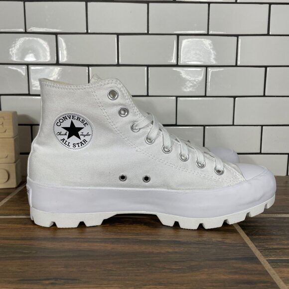 Converse Chuck Taylor All Star Lugged Hi Shoes Womens 11 White Platform Sneakers - Picture 4 of 13